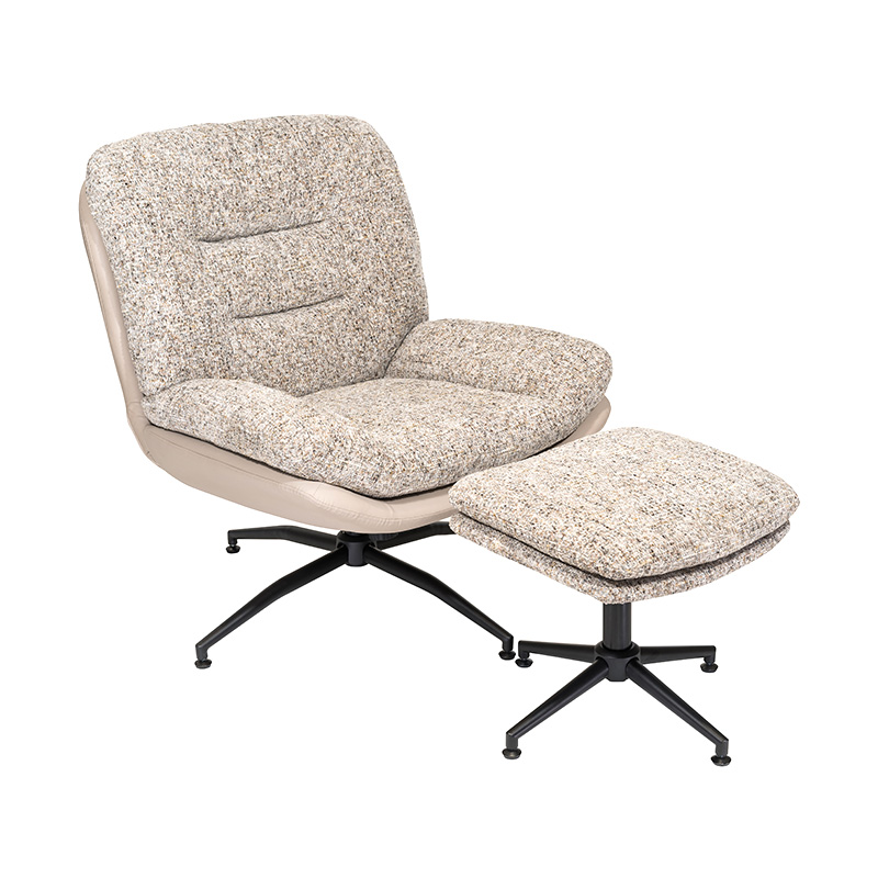 Gaya Baru 360 derajat kain putar kursi aksen/lounge chiar/sesekali kursi dengan ottoman/footrest